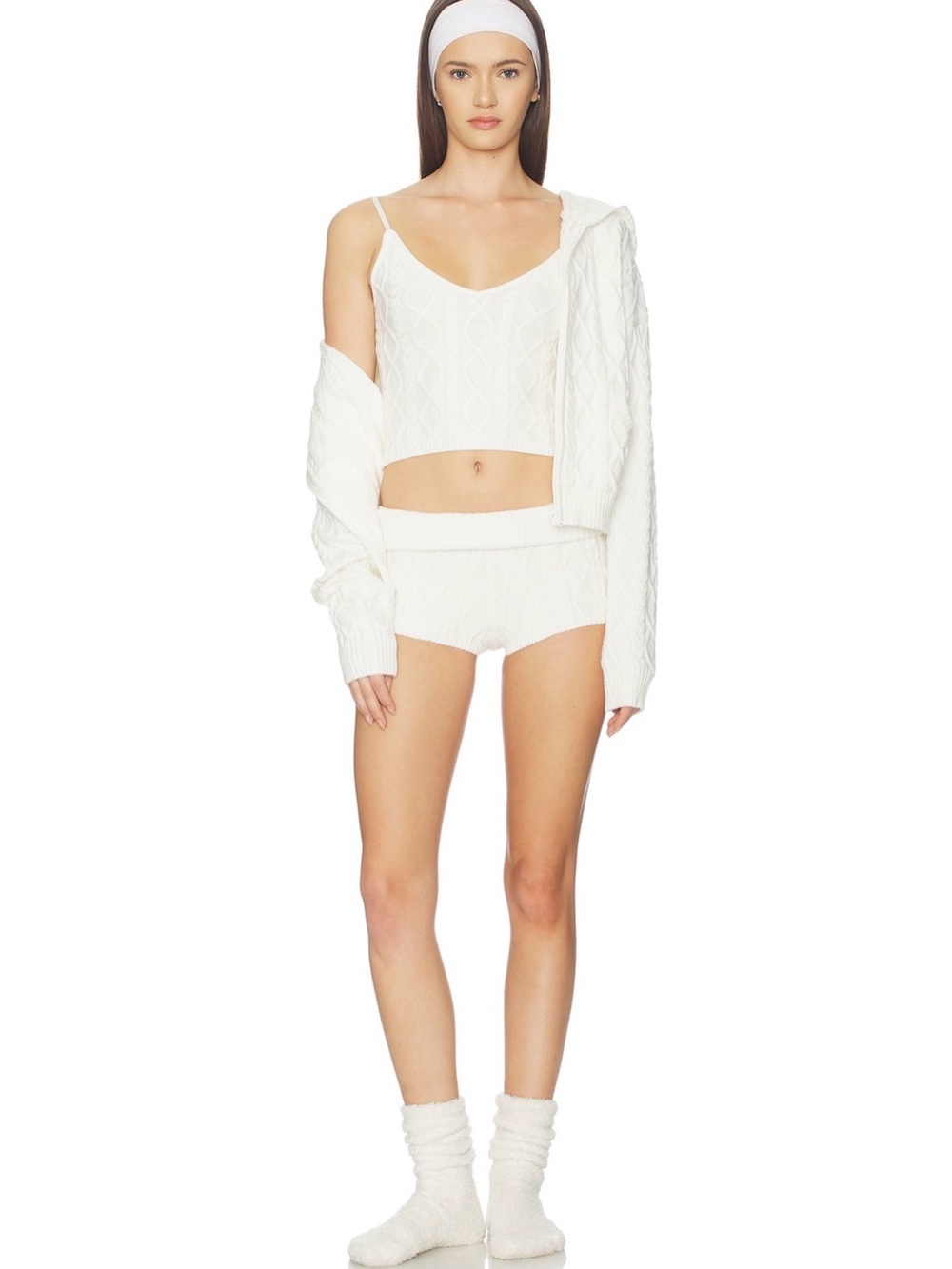 SKIMS Snow Bunny Collection Knit Short in Ivory NEW W TAGS